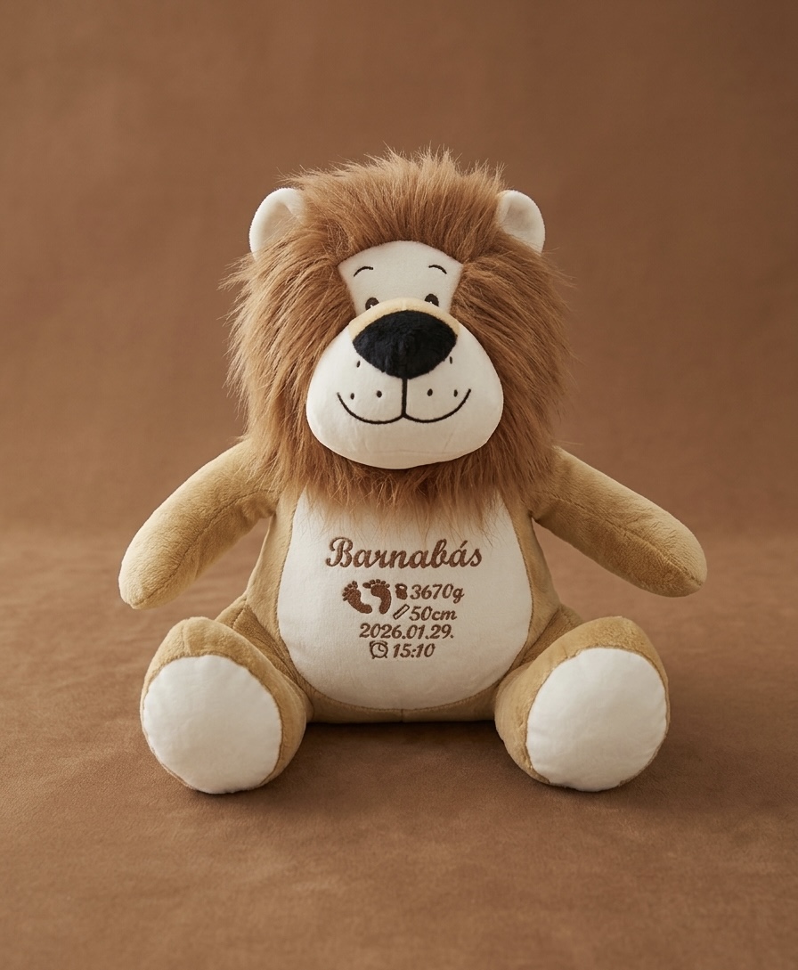 Hímzett Plüss Oroszlán